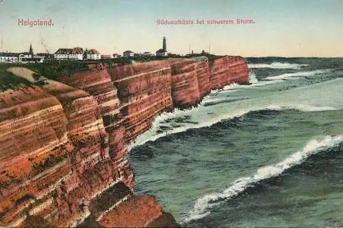 Germany Helgoland sudwestkuste bei schwerem sturm