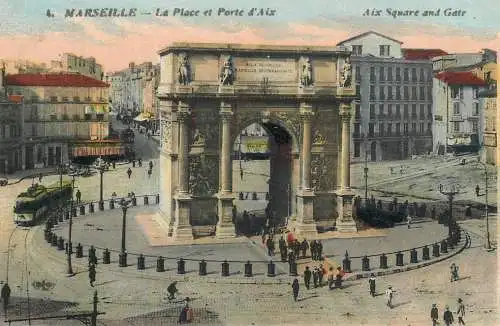 France Marseilles la place et porte d'Aix