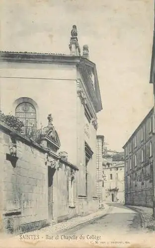 France Saintes rue et chapelle du college