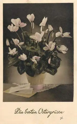 Holiday postcard Flowers vase die besten Ostergrusse