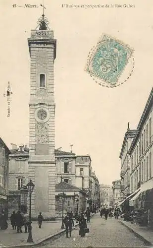 France Nimes L'Horologe & vue de la Rue Guizot