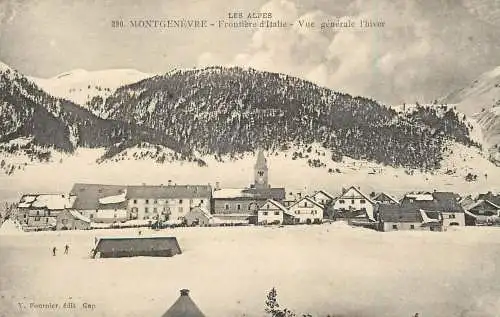France Les Alpes Montgenevre vue generale l'hiver