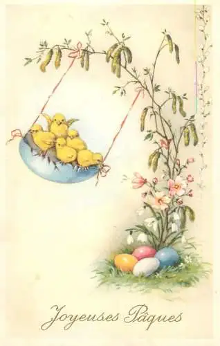 Fantaisie Pâques poussins animé Joyeuses Paques eggs chicken swing