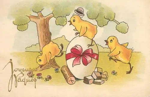 Fantaisie Pâques poussins animé Joyeuses Paques eggs chicken