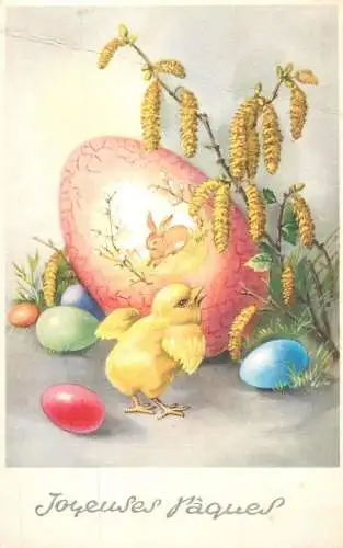 Fantaisie Pâques poussins animé Joyeuses Paques egg rabbit chicken