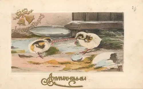 Fantaisie Pâques poussins animé Joyeuses Paques anniversaire chicken