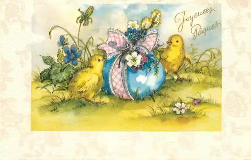 Fantaisie Pâques poussins animé Joyeuses Paques chicken egg  flower