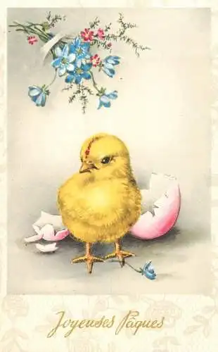 Fantaisie Pâques poussins animé Joyeuses Paques chicken flower egg