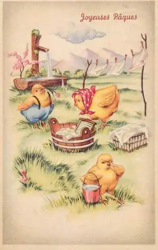 Fantaisie Pâques poussins animé Joyeuses Paques humanized chickens
