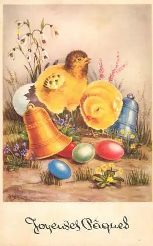 Fantaisie Pâques poussins animé Joyeuses Paques egg chicken bell