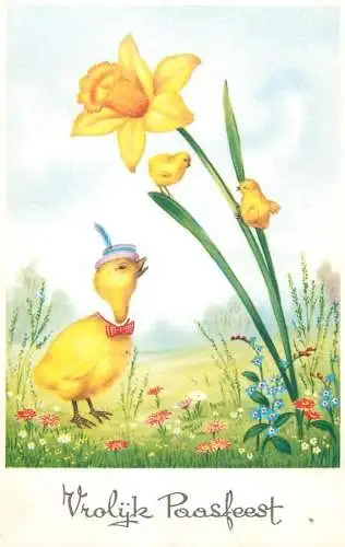 Fantaisie Pâques poussins animé Vrolijk Paasfeest