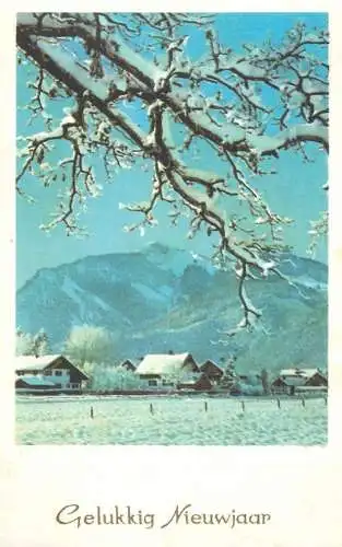 Postcard Gelukkig Nieuwjaar winter landscape