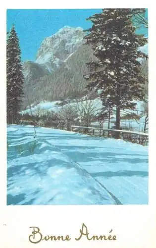 Postcard bonne annee winter landscape
