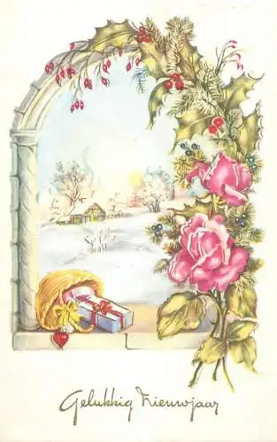 Postcard Gelukkig Nieuwjaar gift