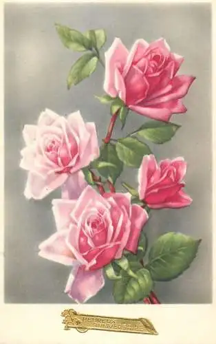 Postcard flower heureux anniversaire