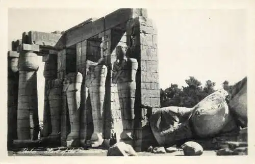Egypt monument ruins and mummys statue
