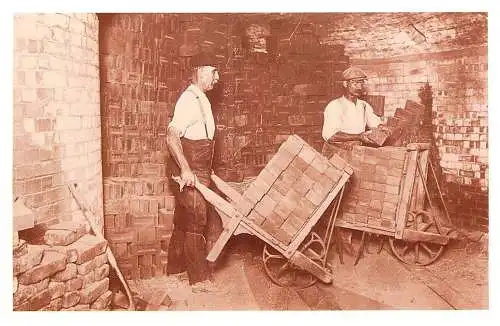 The Nostalgia Postcard 1950 Yesterday`s Britain Conveying bricks to the Drying Shed 1900