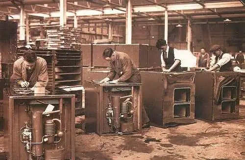 The Nostalgia Postcard 1950 Yesterday`s Britain factory workers 1932 Electrolux factory Luton
