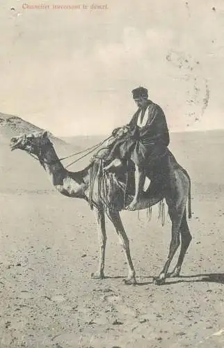 Scenes et types - Chamelier traversant le desert
