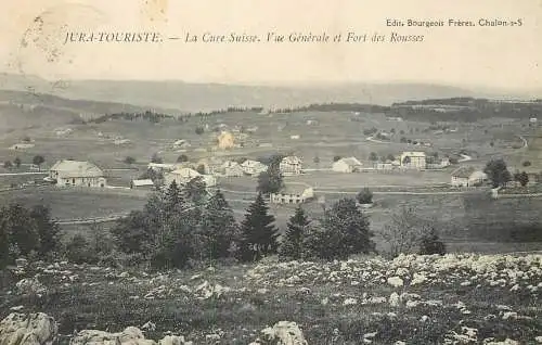 Switzerland Jura -Touriste La Cure Suisse et Fort des Rousses vue generale