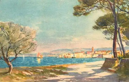 France Martigues seaside town signed painting