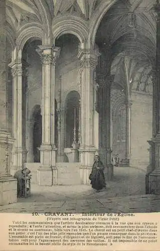France Cravant Interieur de l'eglise (d'apres un lithographie de Victor Petit)