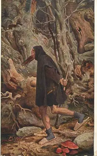 Postcard illustrator painting M. v. Schwind Rubezahl number nip