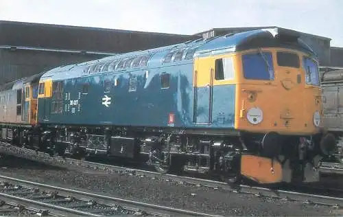 Railway train locomotive Class 26 Locomotive at Eastfield Depot, Glasgow