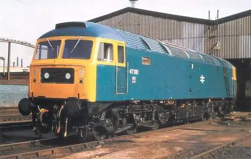 Railway train locomotive Class 47 Locomotive at Crewe Diesel Depot