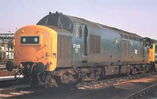 Railway train locomotive Class 37 Locomotive at Crewe
