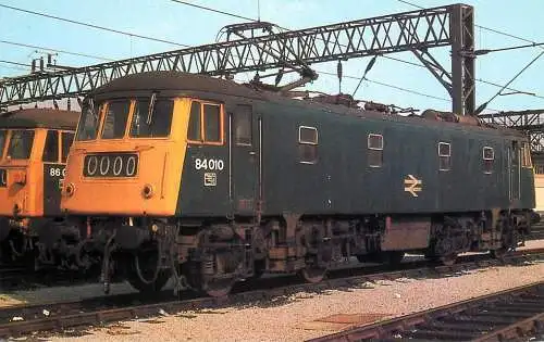 Railway train locomotive Class 84 Electric Locomotive at Crewe Holding Sidings