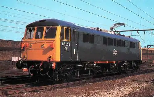 Railway train locomotive Class 86 Electric Locomotive at Crewe fitted with multiple working