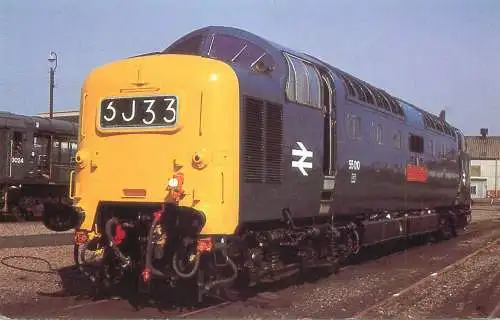 Railway train locomotive Deltic Locomotive The King's Own Scottish Borderer at Doncaster