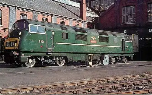 Railway train locomotive Diesel Hydraulic Warship Class Vanguard Locomotive at Swindon Works 1964 photo