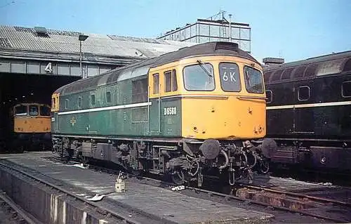 Railway train locomotive Class 33 Locomotive at Hither Green Deport 1969 photo