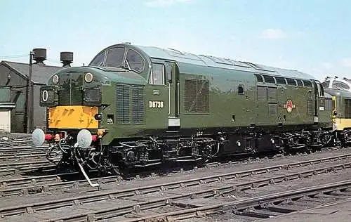 Railway train locomotive Class 37 Newly built Diesel Locomotive at Doncaster Works 1962 photo