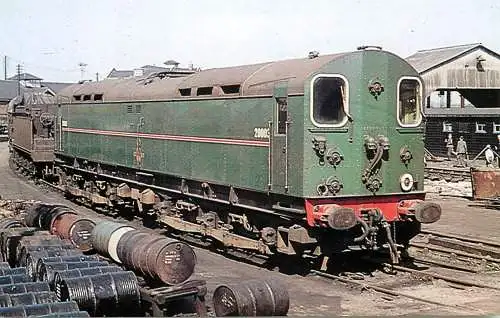 Railway train locomotive - Electric Co-Co locomotive at Eastleigh Works in 1960