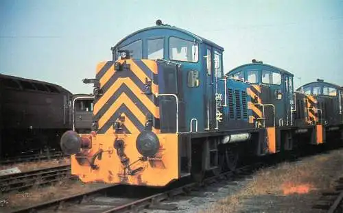 Railway train locomotive - Class 7 Shunters at Eastleigh in 1970