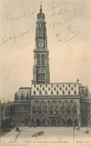 France Arras Hotel de Ville avant le bombardement