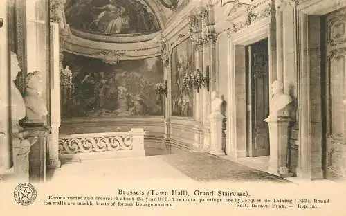 Belgium Bruxelles Town Hall Grand Staircase