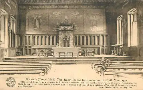 Belgium Bruxelles Town Hall Room for Solemnization of Civil Marriages