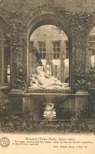 Belgium Bruxelles Town Hall Inner court - Fountain symbolizing the Maese