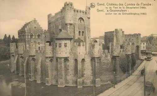 Belgium Gent Chateau des Comtes de Flandre vu du Pont de la Decapitation