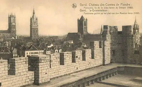 Belgium Gent Chateau des Comtes de Flandre panorama de la ville