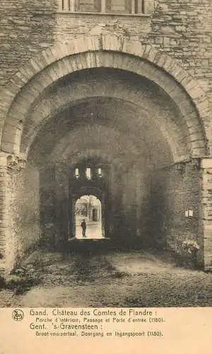 Belgium Gent Chateau des Comtes de Flandre Porche d'interieur et Porte d'entree 1180
