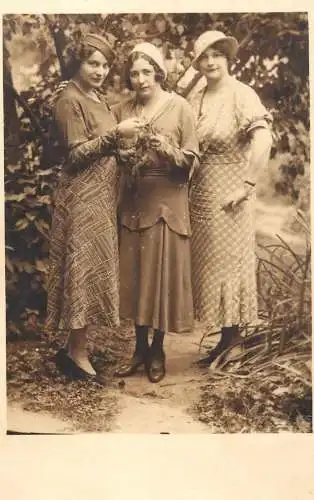 Postcard fancy card woman lady elegance hats Cluj Romania