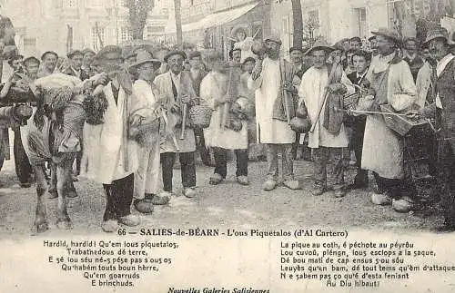 Carte postale d`autrefois France Salies de Bearn l'ous Piquetalos
