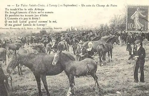 Carte postale d`autrefois La foire Sainte Croix un coin du Champ de Foire
