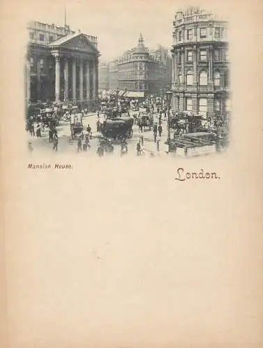 Early Private Postcard Great Britain British Photoprint Court-Size Card 1894-1900 London Mansion House