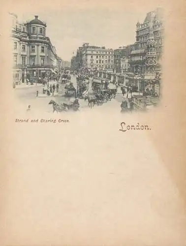 Early Private Postcard Great Britain British Photoprint Court-Size Card 1894-1900 London Strand and Charing Cross